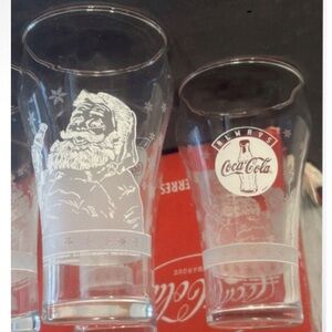 Vintage 1999 Coca Cola Santa Claus Christmas Beer Soda Glasses Pint Holiday Coke